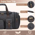 Yamons Mens Duffle Bag for Travel 3Pcs Set Travel Bags for Men 60L Expandable Canvas Bag (Dark Gray)