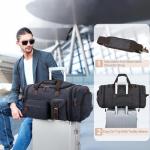 Yamons Mens Duffle Bag for Travel 3Pcs Set Travel Bags for Men 60L Expandable Canvas Bag (Dark Gray)