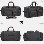Yamons Mens Duffle Bag for Travel 3Pcs Set Travel Bags for Men 60L Expandable Canvas Bag (Dark Gray)