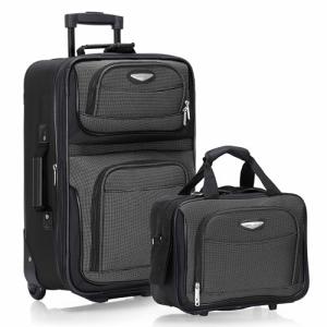 Travel Select Amsterdam Expandable Softside Rolling Upright Luggage, 2 Wheels, Gray, 2 Piece Set (21/29)