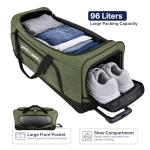 Pacific Gear Wheeled Rolling Duffel Bag, Durable Design, Telescoping Handle, Multiple Compartments, Tie-Down Capabilities
