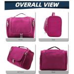 Buruis Large Capacity Waterproof Toiletry Bag for Women, Hanging Toiletry Organizer, 11"x 6.2"x 8.8", Fushcia