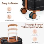 MIUSSE MAX Luggage Sets 3 Piece, 20 Inch Hardshell Carry On Luggage 22x14x9 Airline Approved, Suitcase with TSA Locks & YKK Zippers, Carry On Suitcase with Wheels for Men & Women Travel