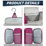 Buruis Large Capacity Waterproof Toiletry Bag for Women, Hanging Toiletry Organizer, 11"x 6.2"x 8.8", Fushcia
