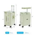 muhub 20" Carry On Suitcase with Built-in Child Seat - Hardshell Travel Tote with Cup Holder, Double Handles & TSA Lock for Family Travel, Green