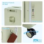 muhub 20" Carry On Suitcase with Built-in Child Seat - Hardshell Travel Tote with Cup Holder, Double Handles & TSA Lock for Family Travel, Green