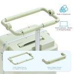 muhub 20" Carry On Suitcase with Built-in Child Seat - Hardshell Travel Tote with Cup Holder, Double Handles & TSA Lock for Family Travel, Green