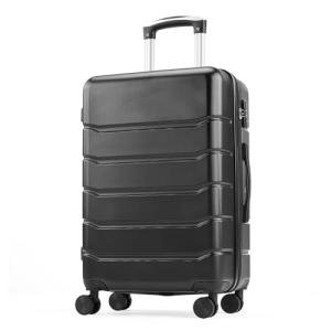 OLIXIS 28 Inch Luggage, Hardside Checked Suitcase with Spinner Wheels, Lightweight ABS Hard Shell Travel Luggage, TSA Approved Lock, Expandable Large Suitcase for Business & Travel–Black