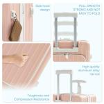 muhub 20" Front-Opening Carry on Luggage with Seat for Kids - Hardshell Travel Suitcase with Double Handles & TSA Lock, Pink