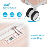 muhub 20" Front-Opening Carry on Luggage with Seat for Kids - Hardshell Travel Suitcase with Double Handles & TSA Lock, Pink