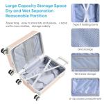 muhub 20" Front-Opening Carry on Luggage with Seat for Kids - Hardshell Travel Suitcase with Double Handles & TSA Lock, Pink