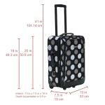 Rockland Fashion Softside Upright Luggage Set, Expandable, New Black Dot, 2-Piece (14/19)