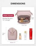 BAGSMART Travel Makeup Bag, Cosmetic Bag Make Up Organizer Case,Large Wide-open Pouch for Women Purse for Toiletries Accessories Brushes Pink