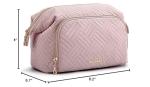 BAGSMART Travel Makeup Bag, Cosmetic Bag Make Up Organizer Case,Large Wide-open Pouch for Women Purse for Toiletries Accessories Brushes Pink