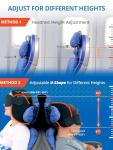 SARISUN Upgraded Travel Pillow, U-Shaped Airplane Head Strap for All Heights, 360° Support, 3D Sleep Mask, 100% Light Blocking, Long Flights Essentials Headrest, Stop Bobblehead, Black