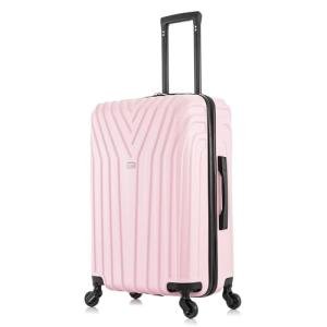 InUSA VASTY Luggage with Spinner Wheels | Durable Lightweight Hardside Suitcase Travel Bag with Handle and Trolley 24-Inch Medium Checked Luggage | Pink
