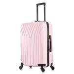 InUSA VASTY Luggage with Spinner Wheels | Durable Lightweight Hardside Suitcase Travel Bag with Handle and Trolley 24-Inch Medium Checked Luggage | Pink