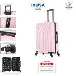InUSA VASTY Luggage with Spinner Wheels | Durable Lightweight Hardside Suitcase Travel Bag with Handle and Trolley 24-Inch Medium Checked Luggage | Pink