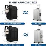 LOVEVOOK Travel Backpack for Men, 40L Carry on Backpack Flight Approved with 3 Packing Cubes, Extra Large Personal Item Bag Fits 17.3 inch Laptop for Airplanes, Water Resistant Daypack, Black