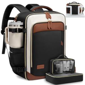LOVEVOOK Travel Backpack for Women, 40L Carry On Backpack with 3 Packing Cubes,TSA Personal Item Travel Bag Airline Approved, Water Resistant Weekender Overnight Luggage Daypack, Fits 17 Inch Laptop