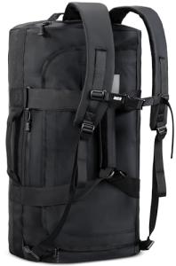 MIER 60L Water Resistant Backpack Duffle Heavy Duty Convertible Duffle Bag with Backpack Straps for Gym, Sports, Travel, Black