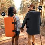 MIER 60L Water Resistant Backpack Duffle Heavy Duty Convertible Duffle Bag with Backpack Straps for Gym, Sports, Travel, Black