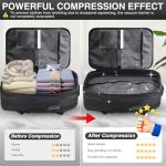 Vacuum Backpack Travel, Airback Vacuum Compression Travel Backpack with Pump, Water Resistant & TSA Anti Theft, Ideal for Travel/Camping/Laptop (With Electric Air Pump & Black)