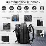 Vacuum Backpack Travel, Airback Vacuum Compression Travel Backpack with Pump, Water Resistant & TSA Anti Theft, Ideal for Travel/Camping/Laptop (With Electric Air Pump & Black)