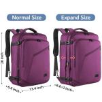 MATEIN Large Purple Travel Backpack, Water Resistant Airplane Backpack for Women, Expandable Casual Daypack for Work, International Trip, Womens Travelling Gifts, 50L