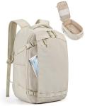 BAGSMART Blast Travel Backpack, 17.3 Inch Carry On Backpack Flight Approved, TSA Approved Personal Item Travel Bag, Water Resistant Weekender Bag Luggage Daypack, Beige