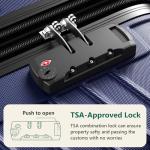 24 Inch Checked Luggage, ABS Hardside Suitcase with Spinner Wheels, Lightweight Medium Luggage with TSA Lock for Women and Men, Expandable Travel Suitcase for Business, Road Trips & Family Vacations