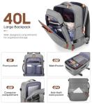 UKEIN Luggage Sets 3 Piece, Carry On Luggage 20In With Spinner Wheels,PC Hardside Suitcase Set with TSA Lock,Durable Carry On Suitcase With Travel Backpack for Men (Grey, 3 piece set (20inch))