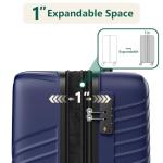 24 Inch Checked Luggage, ABS Hardside Suitcase with Spinner Wheels, Lightweight Medium Luggage with TSA Lock for Women and Men, Expandable Travel Suitcase for Business, Road Trips & Family Vacations