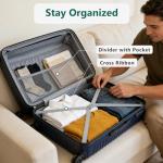 24 Inch Checked Luggage, ABS Hardside Suitcase with Spinner Wheels, Lightweight Medium Luggage with TSA Lock for Women and Men, Expandable Travel Suitcase for Business, Road Trips & Family Vacations