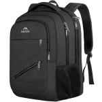 MATEIN Extra Large Business Travel Anti Theft Laptop Backpack, 18 Inch TSA Airline Approved Carryon Backpack for Women Men, Work Bag with USB Port and Luggage Strap, Black