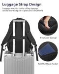 MATEIN Extra Large Business Travel Anti Theft Laptop Backpack, 18 Inch TSA Airline Approved Carryon Backpack for Women Men, Work Bag with USB Port and Luggage Strap, Black