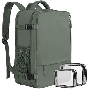 Sinaliy Large Expandable Travel Backpack for Men and Women, 17 Inch Laptop, Waterproof, Casual, College Bookbag, Backpack for Women, as Person Item Flight Approved