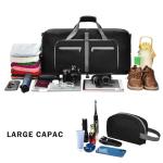 Felipe Varela 65L Duffle Bag with Shoes Compartment, Foldable Waterproof Travel Duffel Bags Duffle Overnight Weekend Travel Gym Bag for Men Women(Black)