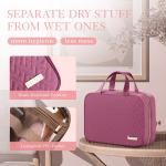 HOTOR Travel Toiletry Bag - Hanging Toiletry Bag for Women & Men, Makeup Bag/Big Comparment, Waterproof for Travel Accessories, Travel Essentials, Large, Rosewood-Pink