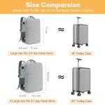 Taygeer Carry On Backpack, Womens Travel Backpack with Water Bottle Pocket & Shoe Pouch, Laptop Mochila 15.6inch Flight Approved, College Teacher Tote Bag for Business Travel Supplies, Grey