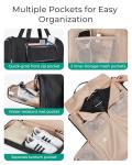 BAGSMART Garment Bags for Travel, Convertible Travel Garment Duffle Bag Suit Bags for Women, 2 in 1 Garment Bags with Shoe Compartment, Beige