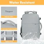Taygeer Carry On Backpack, Womens Travel Backpack with Water Bottle Pocket & Shoe Pouch, Laptop Mochila 15.6inch Flight Approved, College Teacher Tote Bag for Business Travel Supplies, Grey