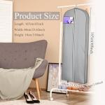 Dress Bags for Gowns Long, 1 Pack 65" Garment Bags for Hanging Clothes, 4" Gusseted Clothing Bags for Closet Storage and Travel, Suit Bags for Coats, Jackets, Shirts and Sweater (1)