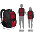 YOREPEK 18.4 Laptop Backpack,Large Backpacks Fit Most 18 Inch Laptop with USB Charger Port,TSA Friendly Flight Approved Weekend Carry on Backpack with Luggage Strap for Men and Women, Red