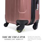 Kenneth Cole REACTION Out of Bounds Lightweight Hardshell 4-Wheel Spinner Luggage, Rose Gold, 20-Inch Carry On