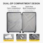 LEVEL8 Checked Luggage, Large Suitcase, Lightweight Luminous Textured Tsa Approved Medium Hardside Luggages with 8 Spinner Wheels, 24 Inch, Dark Grey