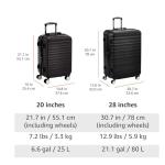 Amazon Basics 2 Piece Set (20", 28") With TSA Locks, Hardshell Suitcases With Four Multi-directional Wheels, Expandable For Up to 25% More Space, With Scratch-Resistant Surface, Black