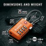 ANVIL 4 Digit Luggage Locks, TSA Locks for Luggage, Advanced TSA008 core, Alert Indicator for Your Travel Lock, Suitcase Lock. (2, Orange)