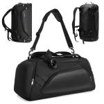 Gym Bag for Men Women, 40L Travel Duffle Sports Duffel Bag Lightweight Gym Weekender Overnight Backpack with Shoe Compartment & Wet Pocket Black