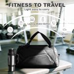 Gym Bag for Men Women, 40L Travel Duffle Sports Duffel Bag Lightweight Gym Weekender Overnight Backpack with Shoe Compartment & Wet Pocket Black